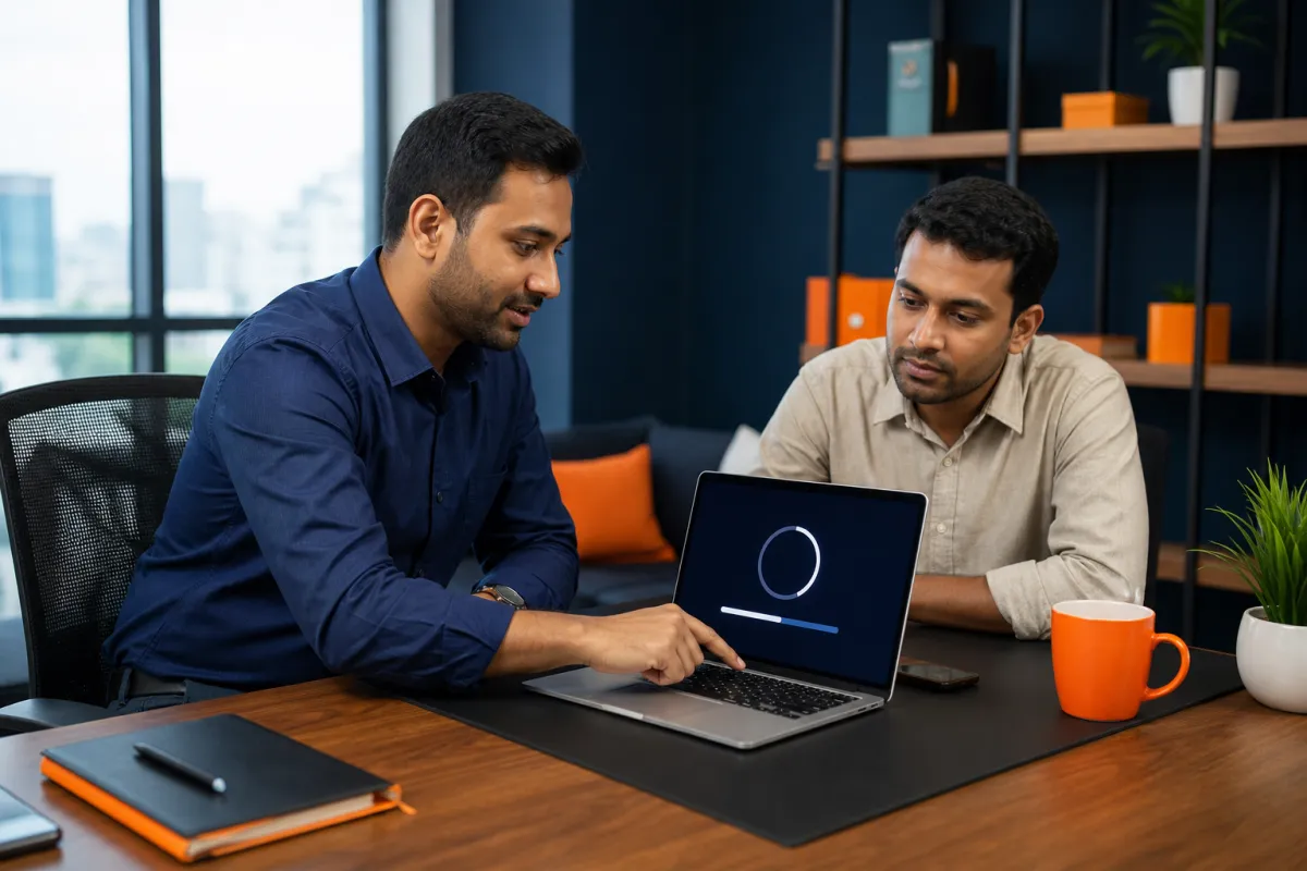 Technical consultant installing and launching business software for a client
